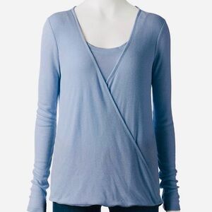 Sonoma Blue Long Sleeve Wrap Style Top